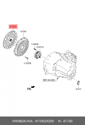 Диск сцепления 4110024200 HYUNDAI KIA