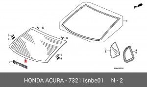 Стекло заднее 73211SNBE01 HONDA