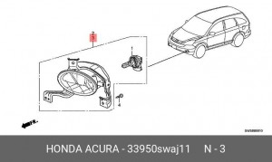 Фара противотуманная 33950SWAJ11 HONDA