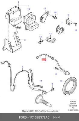 Датчик, частота вращения колеса 1C15-2B372-AC FORD