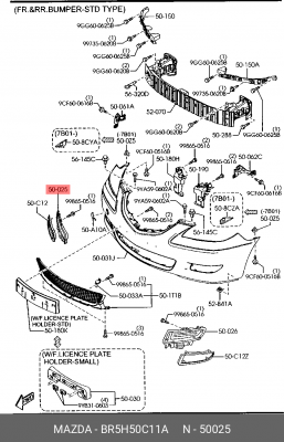 Заглушка буксировочной петли BR5H50C11A MAZDA