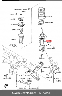 Амортизатор подвески DF7134700F MAZDA