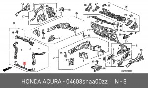 Балка крепления радиатора 04603SNAA00ZZ HONDA