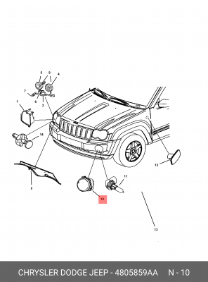 Фара противотуманная 4805 859AA CHRYSLER