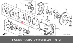 Комплект тормозных колодок, диско 06450-SAA-901 HONDA