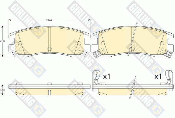 Комплект тормозных колодок, диско 6140989 GIRLING