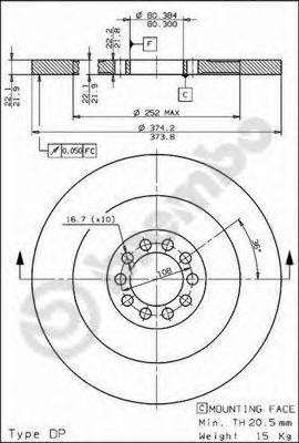 Тормозной диск 08.6750.20 BREMBO