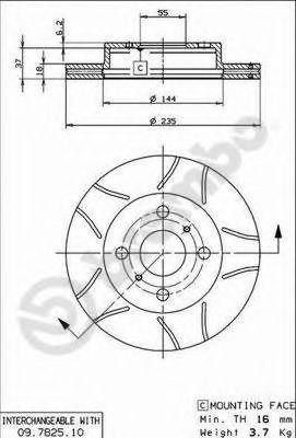 Тормозной диск 09.7825.75 BREMBO