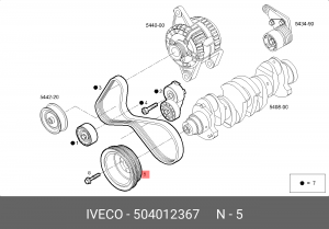 Ременный шкив, коленчатый вал 504012367 IVECO