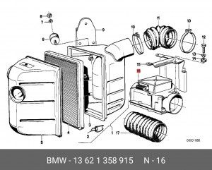 Датчик потока воздуха 13 62 1 358 915 BMW