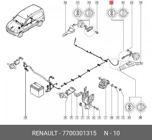 Датчик, частота вращения колеса 7700301315 RENAULT
