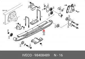 Многолистовая рессора 98408489 IVECO