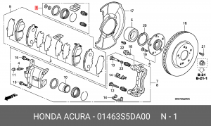 Суппорт тормозной (ремкомплект) 01463S5DA00 HONDA