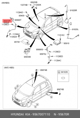 Датчик ABS 9567007110 HYUNDAI KIA