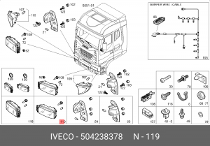 Основная фара 504238378 IVECO