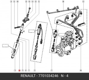 Зазубренный штифт 7701034246 RENAULT