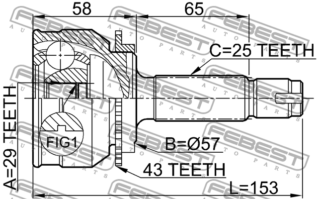 ШРУС 0410-038A43 FEBEST