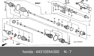 ШРУС 44310S9A300 HONDA