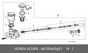 Главный тормозной цилиндр 46100SH3G51 HONDA