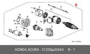 Стартер 31200PD2664 HONDA