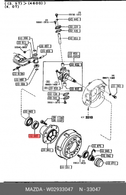 Подшипник ступицы колеса W02933047 MAZDA