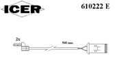 Сигнализатор, износ тормозных колодок 610222E ICER