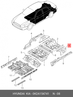 Деталь 0K2A154741 HYUNDAI KIA