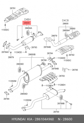 Катализатор 286104A960 HYUNDAI KIA