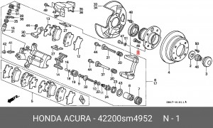 Комплект подшипника ступицы колеса 42200SM4952 HONDA