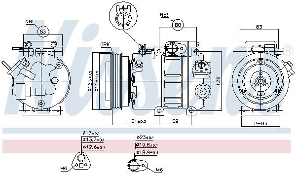 Конденсатор, кондиционер 94516 NISSENS