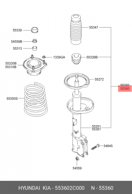 Амортизатор подвески 553602C000 HYUNDAI KIA
