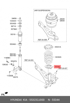 Прокладка пружины подвески 553232J000 HYUNDAI KIA