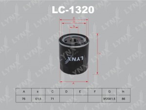 Фильтр масляный двигателя LC-1320 LYNXAUTO