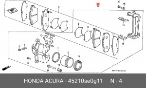 Тормозной суппорт 45210SE0G11 HONDA