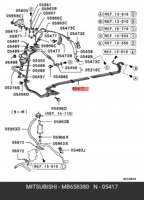 Трубка топливная (комплект) MB658380 MITSUBISHI