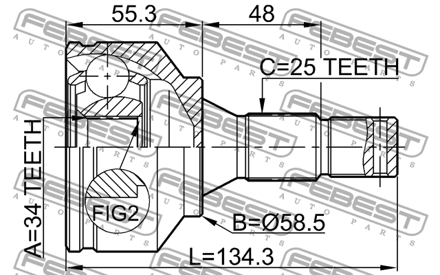ШРУС 2510-30720 FEBEST