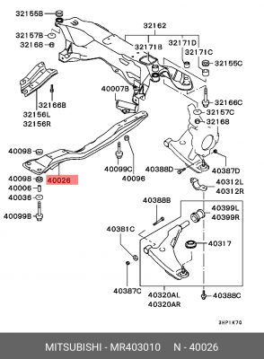 Подрамник передней подвески MR403010 MITSUBISHI