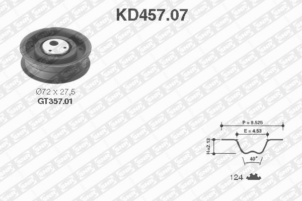 Комплект ремня ГРМ KD457.07 NTN SNR