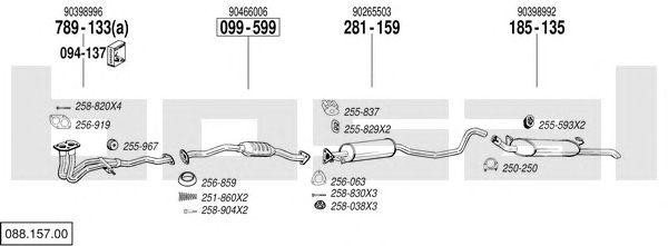 Система выпуска ОГ 08815700 BOSAL