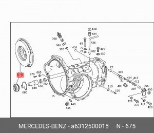 Подшипник выжимной сцепления A 631 250 00 15 MERCEDES BENZ