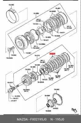 Диск фрикционный АКПП FX02-19-5J0 MAZDA