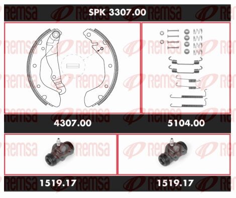 Комплект тормозных колодок SPK 3307.00 REMSA