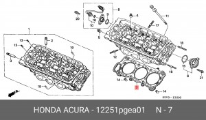 Прокладка ГБЦ 12251PGEA01 HONDA