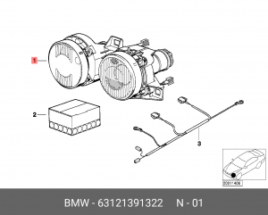 Фара головного света 63 12 1 391 322 BMW