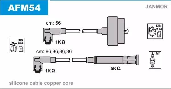 Ккомплект проводов зажигания AFM54 JANMOR