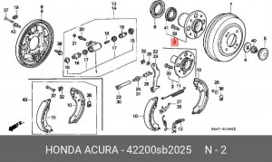 Комплект подшипника ступицы колеса 42200SB2025 HONDA