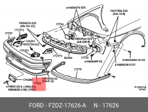 Накладка бампера F2DZ-17626-A FORD