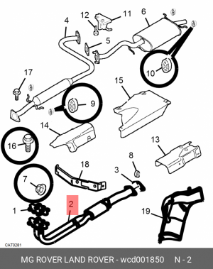 Катализатор WCD001850 MG ROVER LAND ROVER