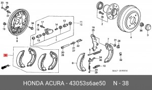 Комплект тормозных колодок 43053S6AE50 HONDA