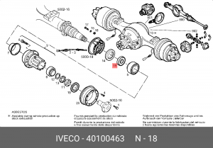 Уплотняющее кольцо, ступица колеса 40100463 IVECO